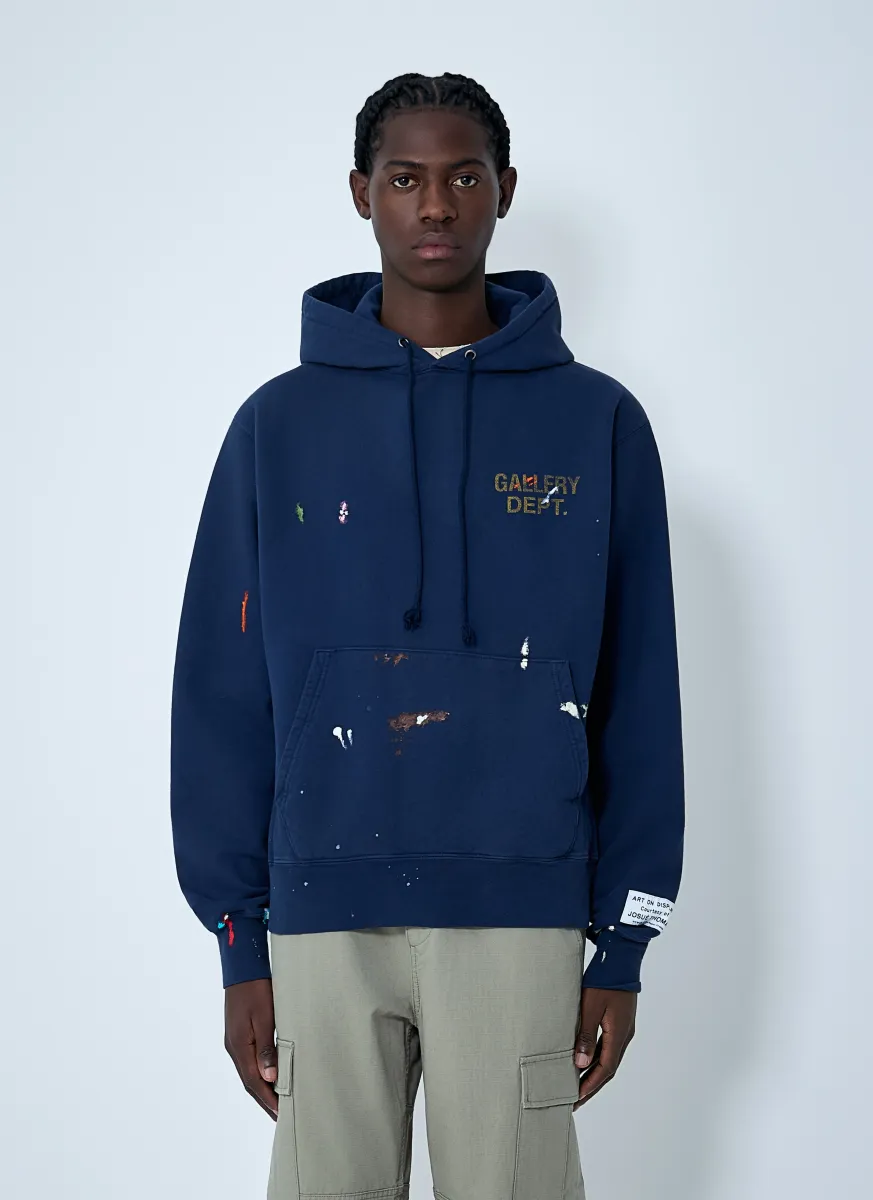 Paint-Splatter Hooded Sweatshirt