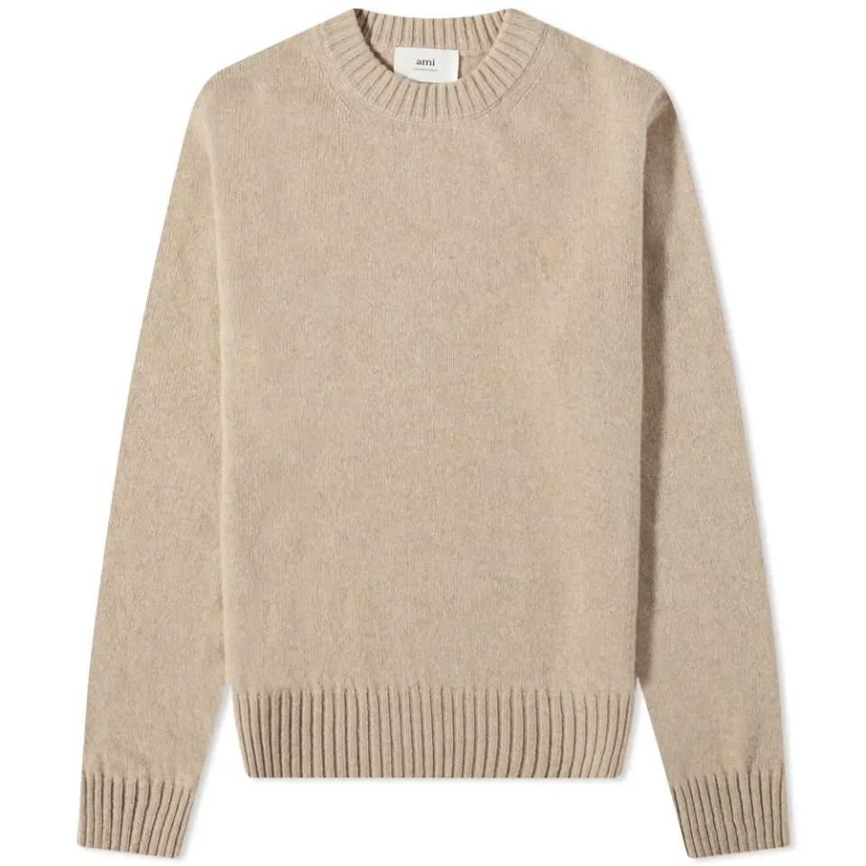 AMI Tonal Small A Heart Crew Knit