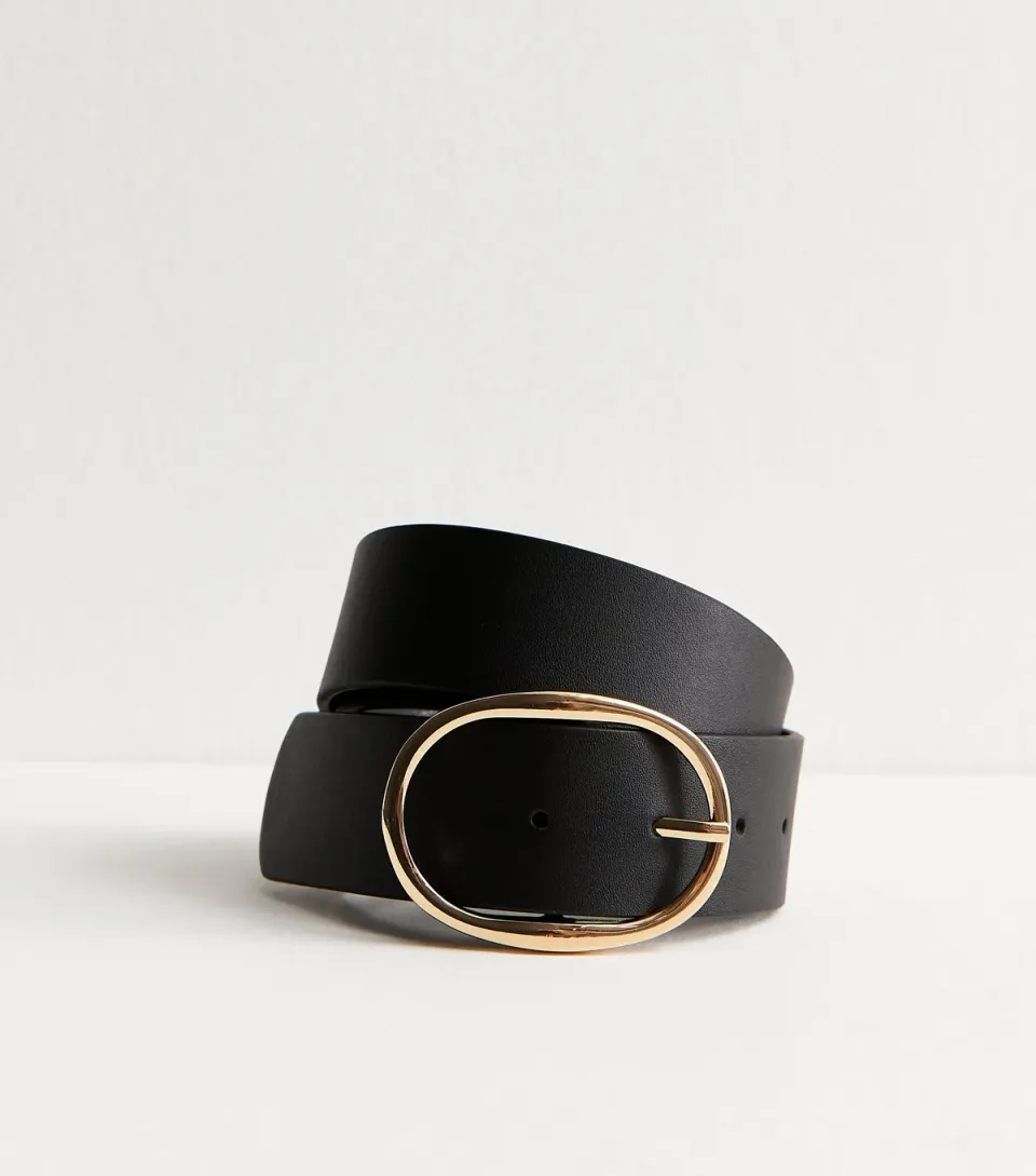 Black Oval Buckle Belt
