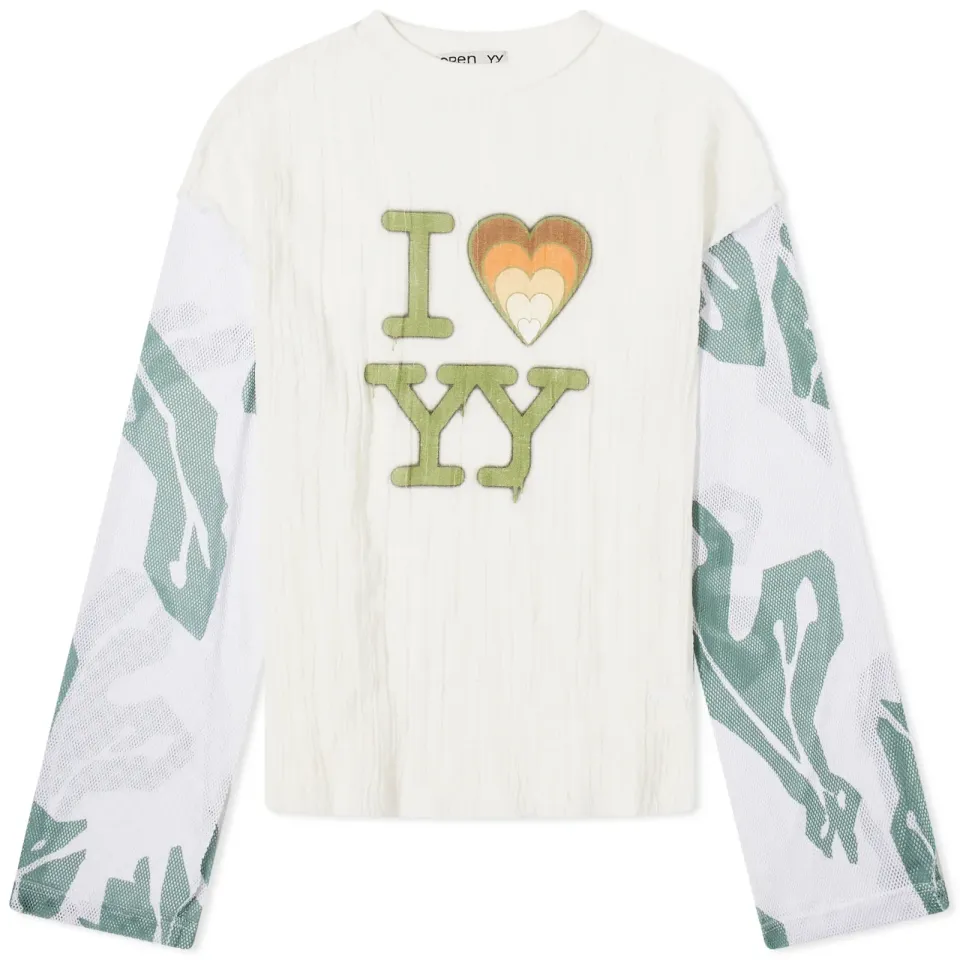 I Love YY Mesh Sleeve T-Shirt