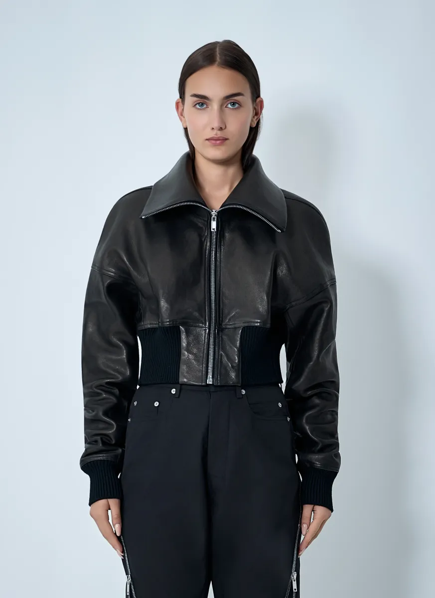 Leather Bomber Jacket