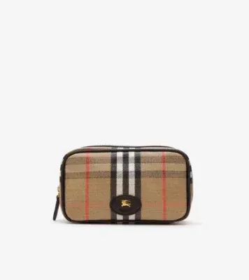 Highlands Make-up Pouch in Sand beige - Women, Cotton, Linen