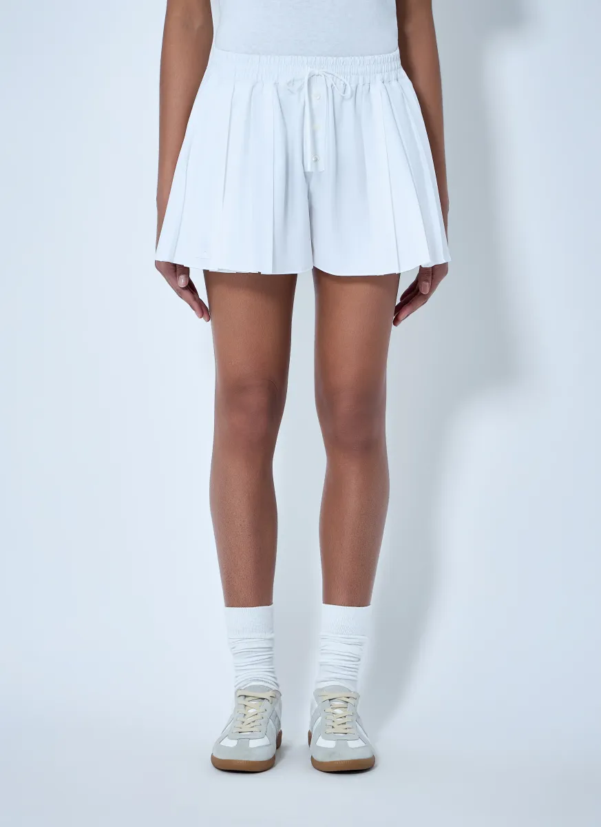 Pleated Skort with Elasticated Waistband