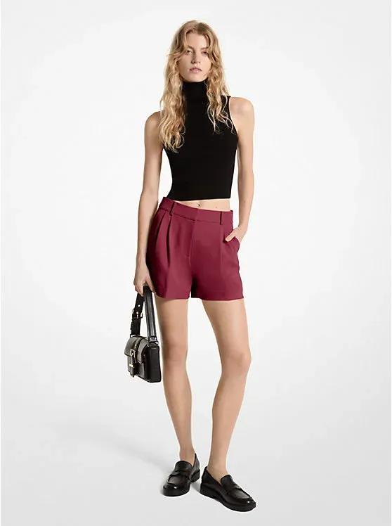 Pleated Crepe Shorts