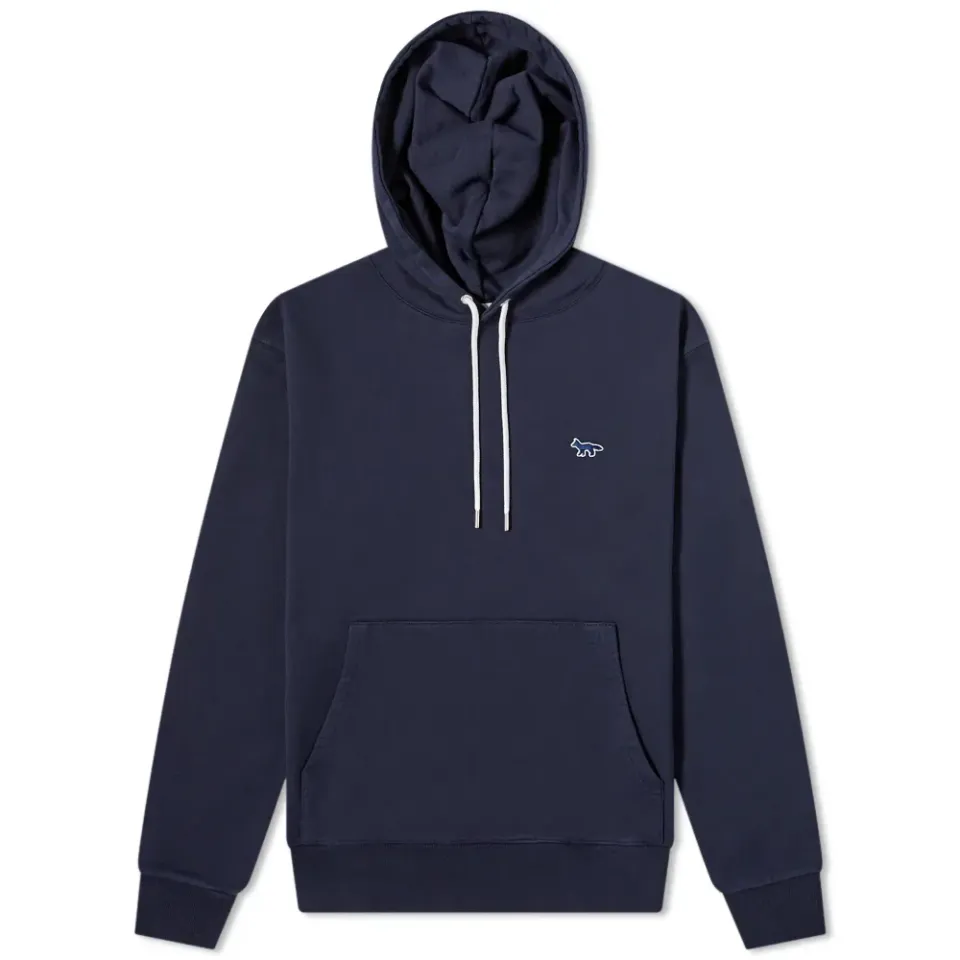 Maison Kitsuné Navy Fox Patch Classic Popover Hoodie