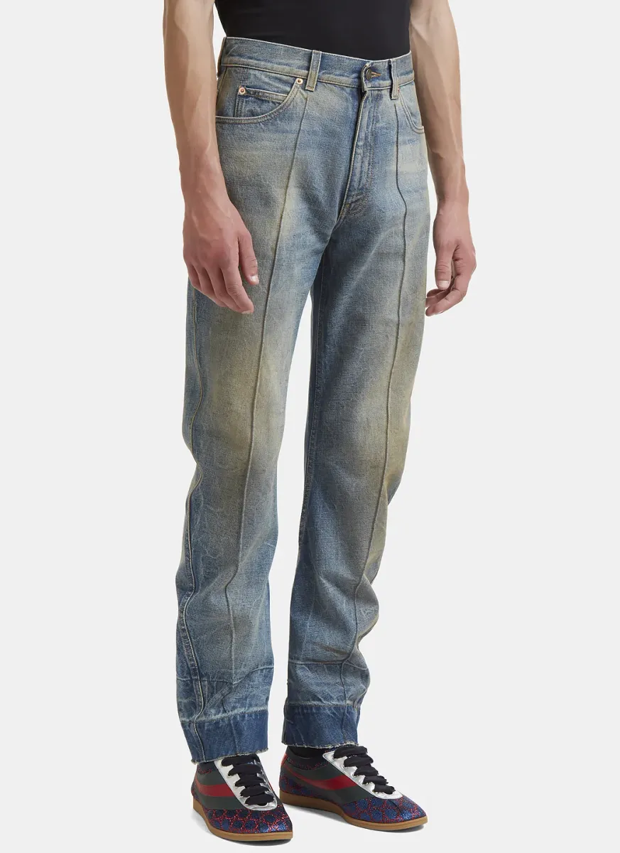 Distressed Stone Washed Jeans