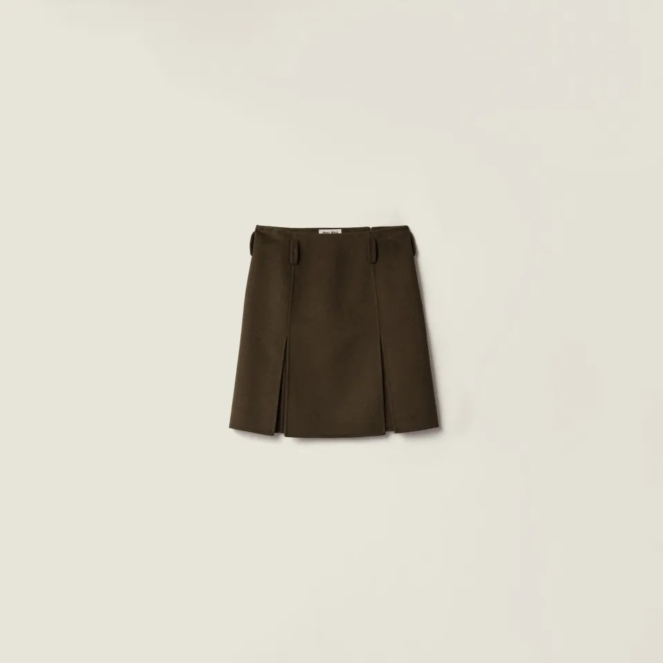 Double cashmere and wool skirt