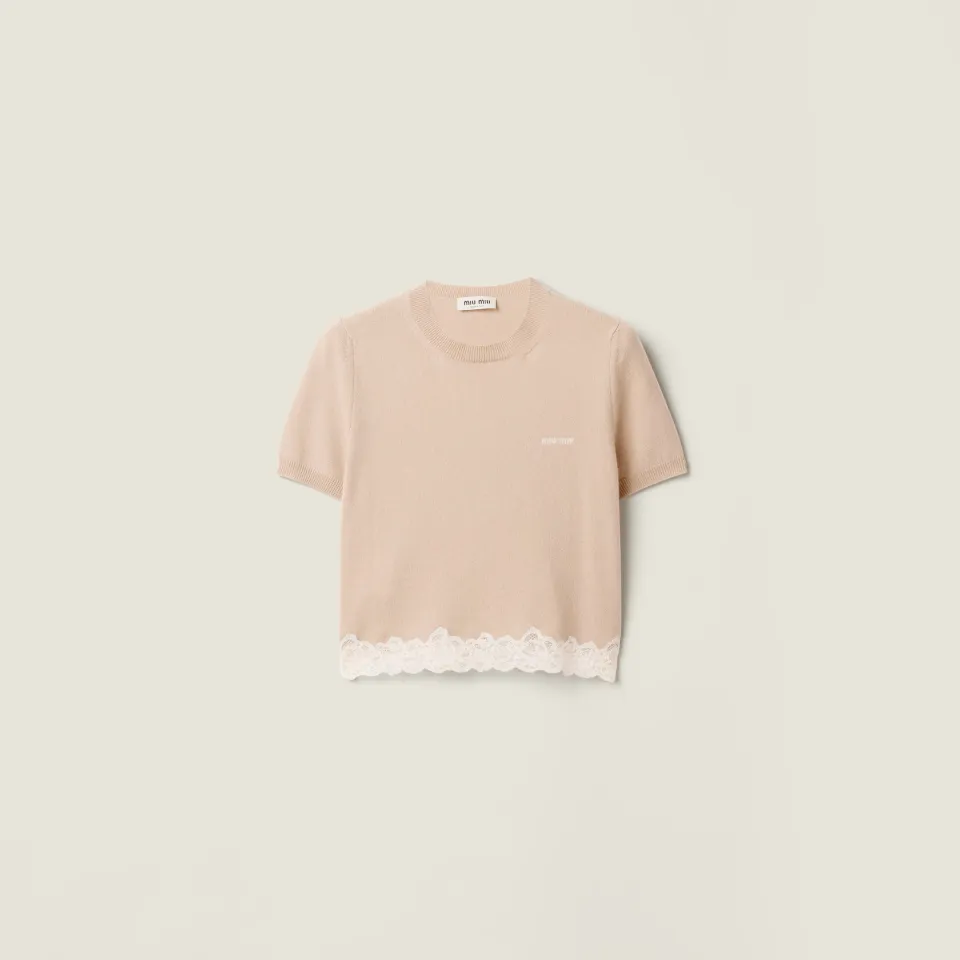 Cashmere and lace jersey