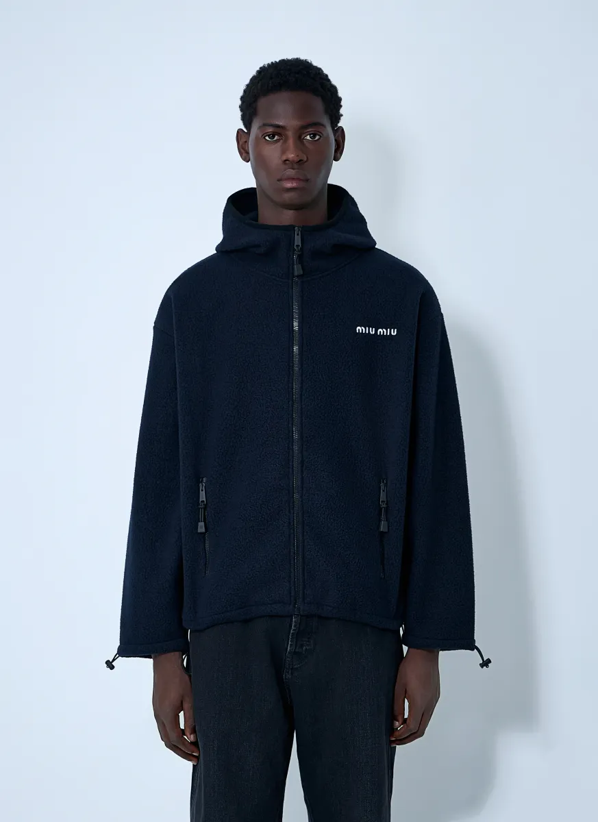 Hooded Logo Motif Sweatshirt