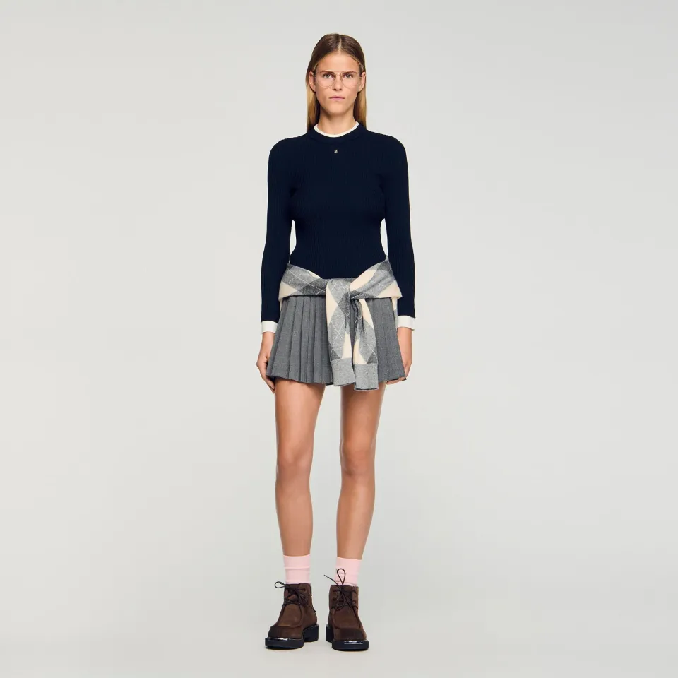 2-in-1 mixed wool jumper