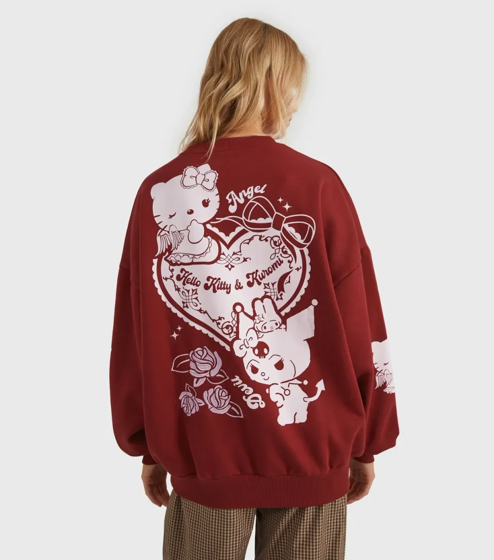 Women's Red Hello Kitty Kuromi Sweatshirt