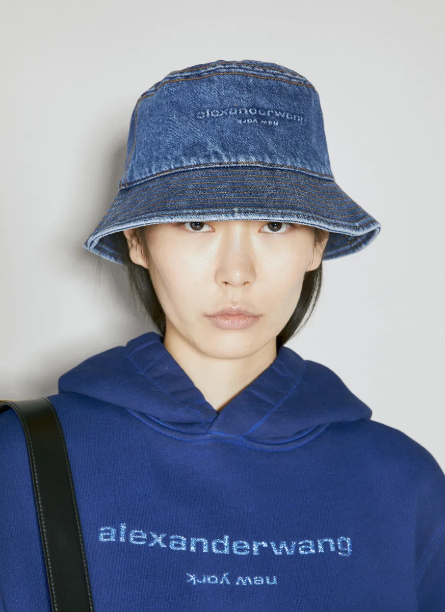 Embossed Denim Bucket Hat