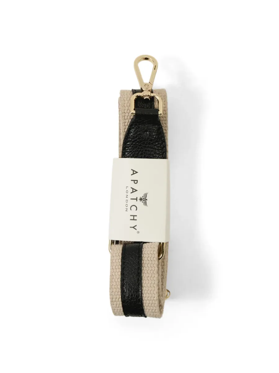 Black Leather and Canvas Strap