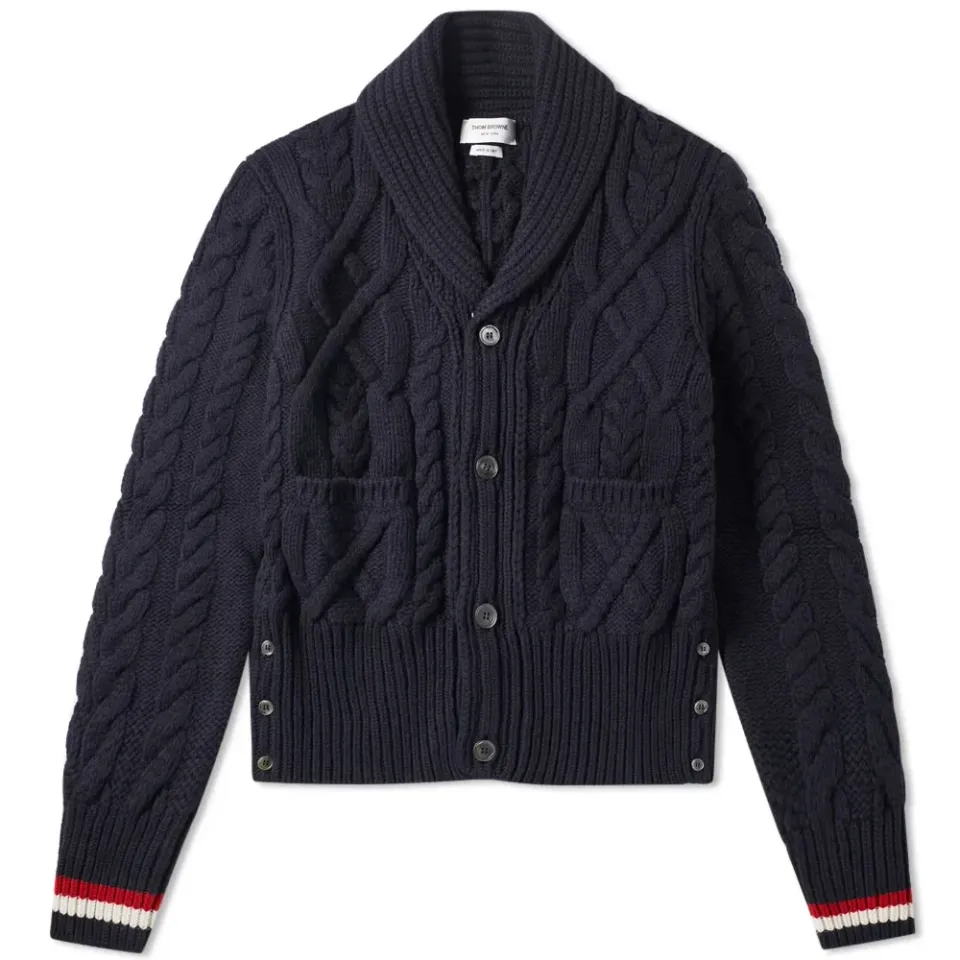 Shawl Collar Aran Cardigan