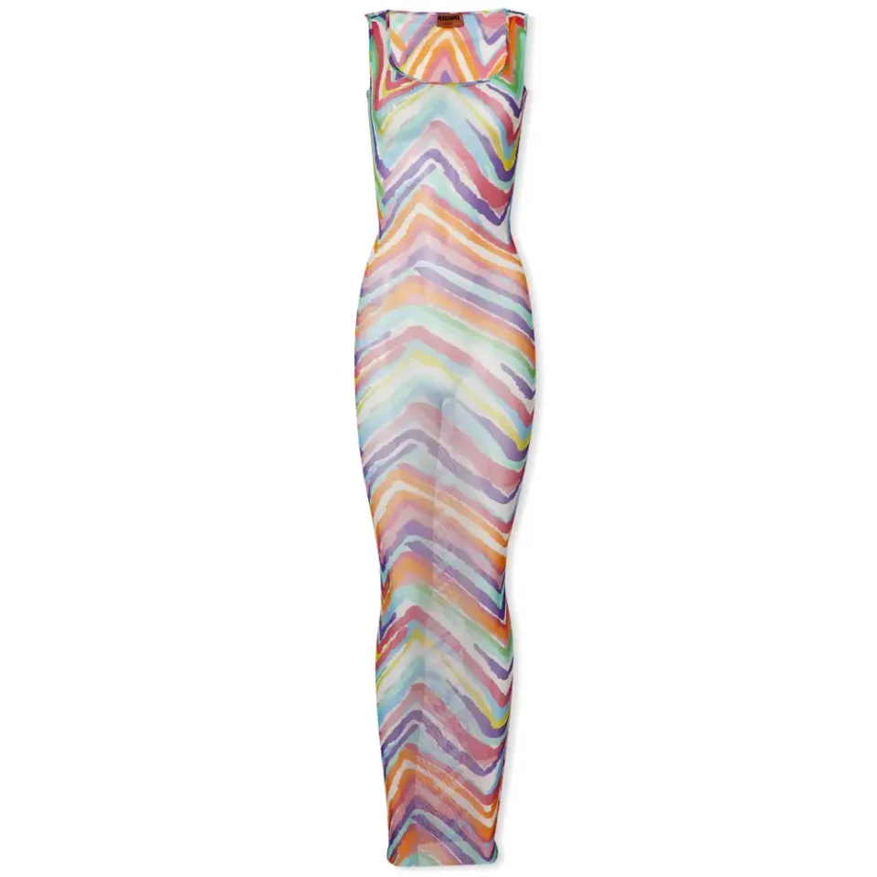 Sheer Chevron Dress