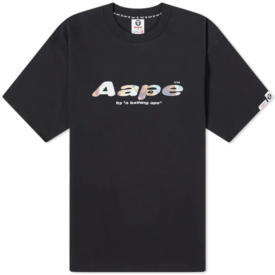 AAPE Laser Foil Back Print Moon Face T-Shirt