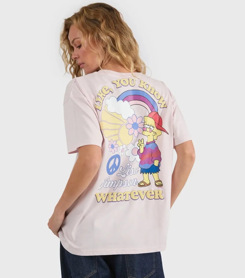 Women's Bright Pink The Simpsons Lisa Print T-Shirt