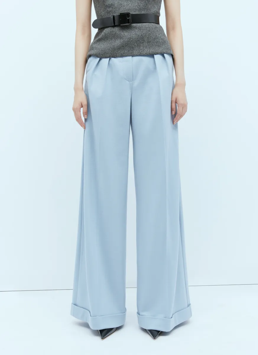 Wool Jersey Wide Leg Pants