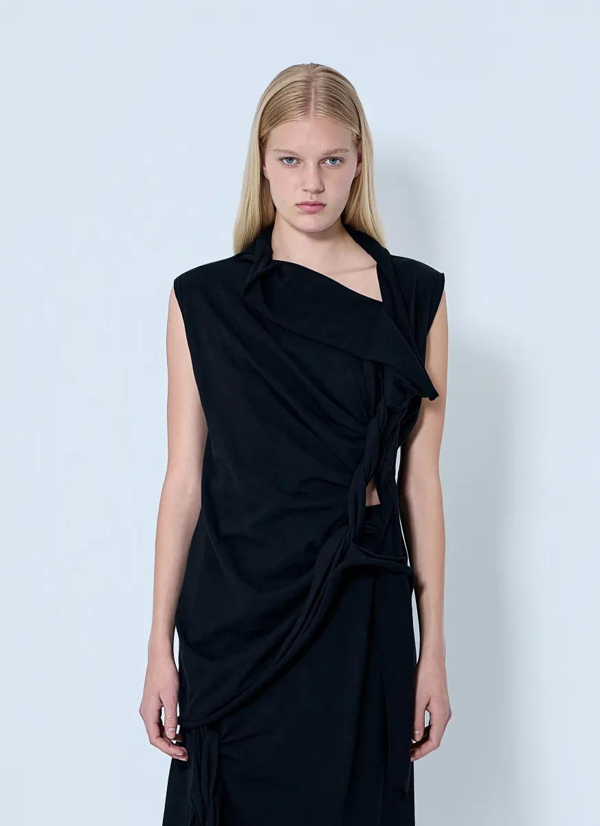 High Twisted French Terry Braided Top