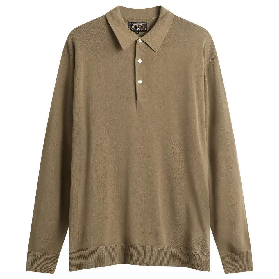 12g Knit Long Sleeve Polo