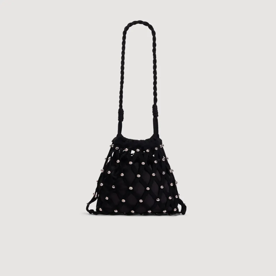 Studded net mesh bag