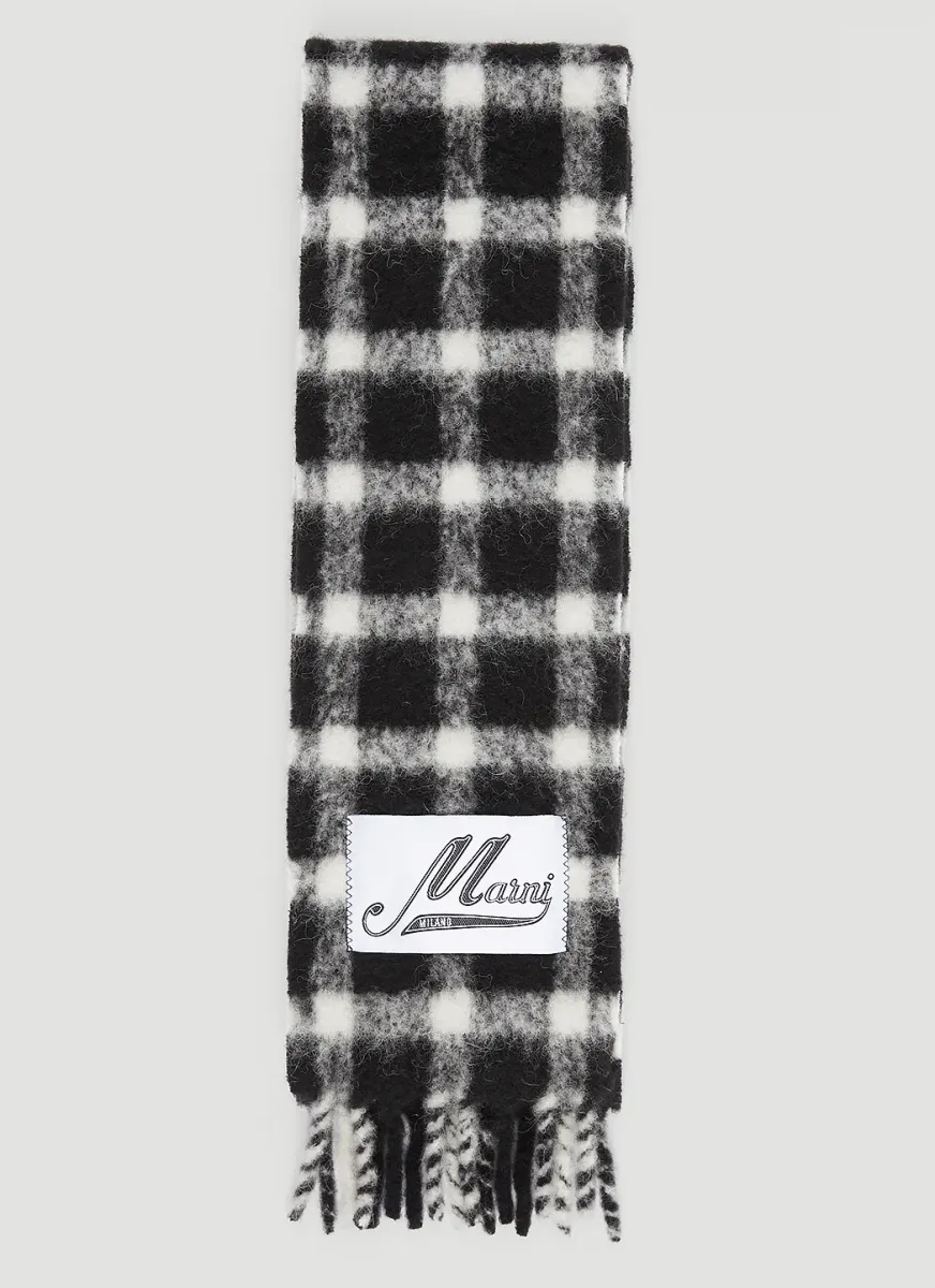 Logo Patch Check Scarf