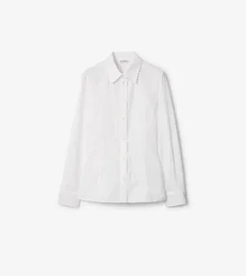 Slim Fit Cotton Poplin Shirt in Optic white