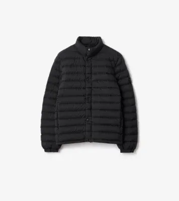 Nylon Puffer Jacket in Black