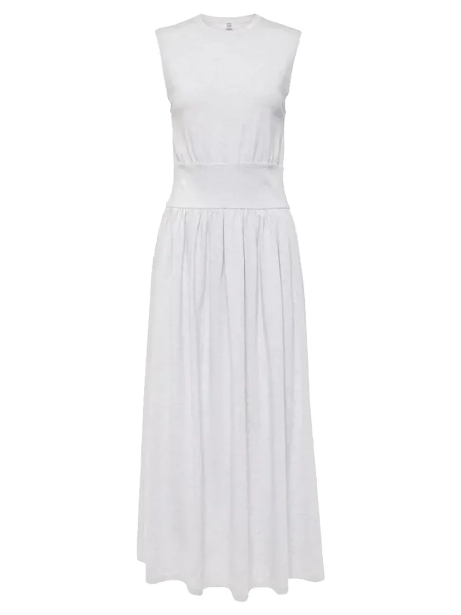 cotton tea dress P.grey melange