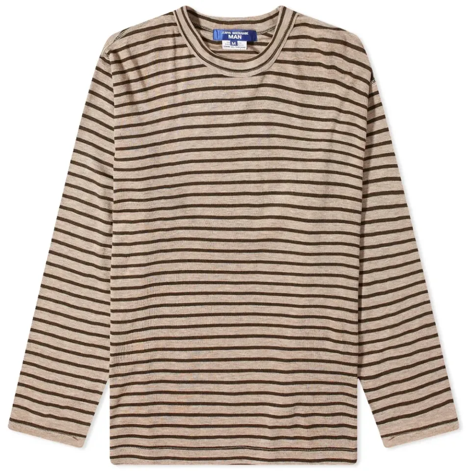 Long Sleeve Striped Wool Tee