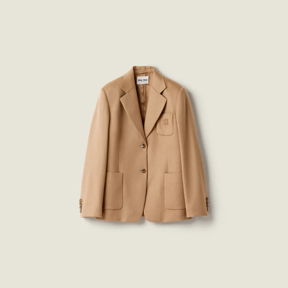 Single-breasted camel hair jacket