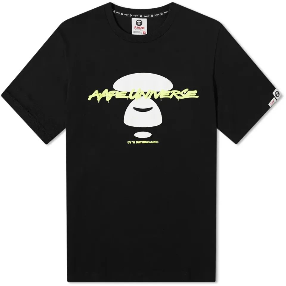 AAPE Neon Puff Effect Stencil Face T-Shirt