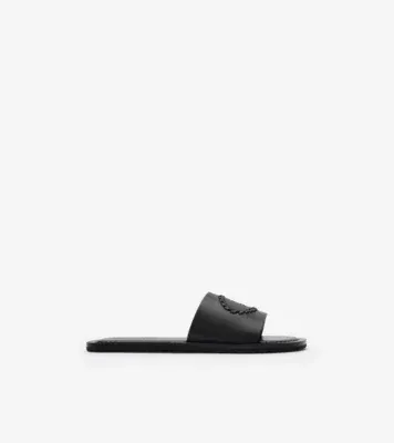 Leather Knight Stamp Slides in Black