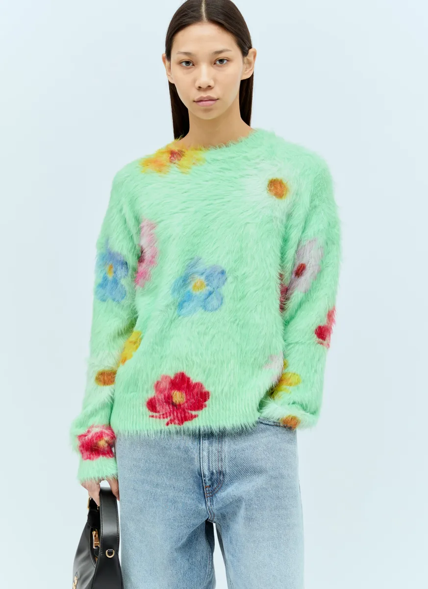 Printed Fluffy Sweater