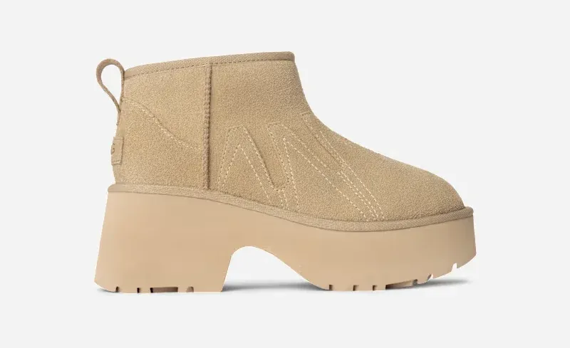 Classic Ultra Mini New Heights Boot Sunwave for Women, Suede/Polyester/Wool
