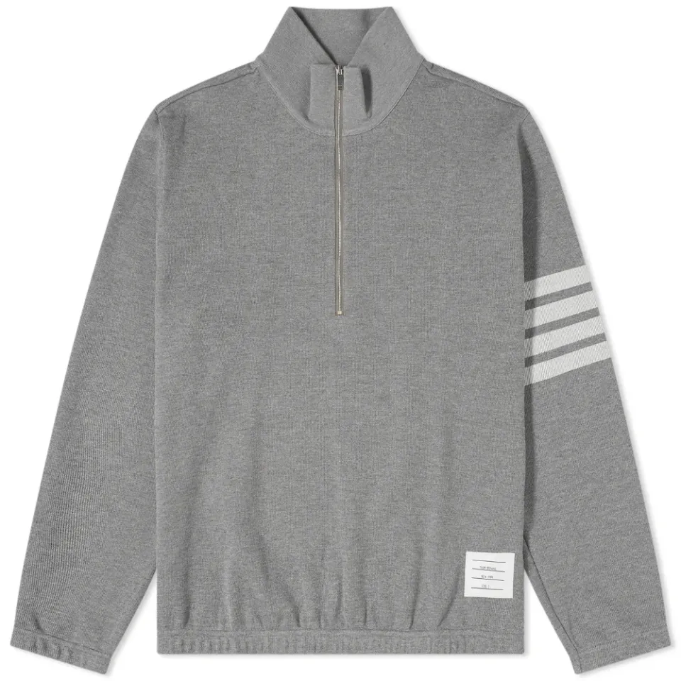 4 Bar Half Zip Funnel Neck Sweat