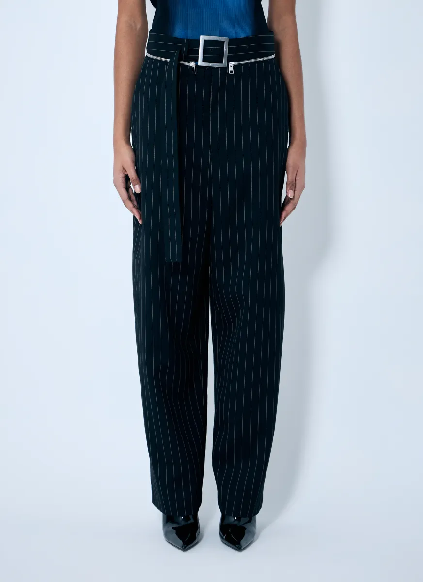 Pinstripe Wool Pants