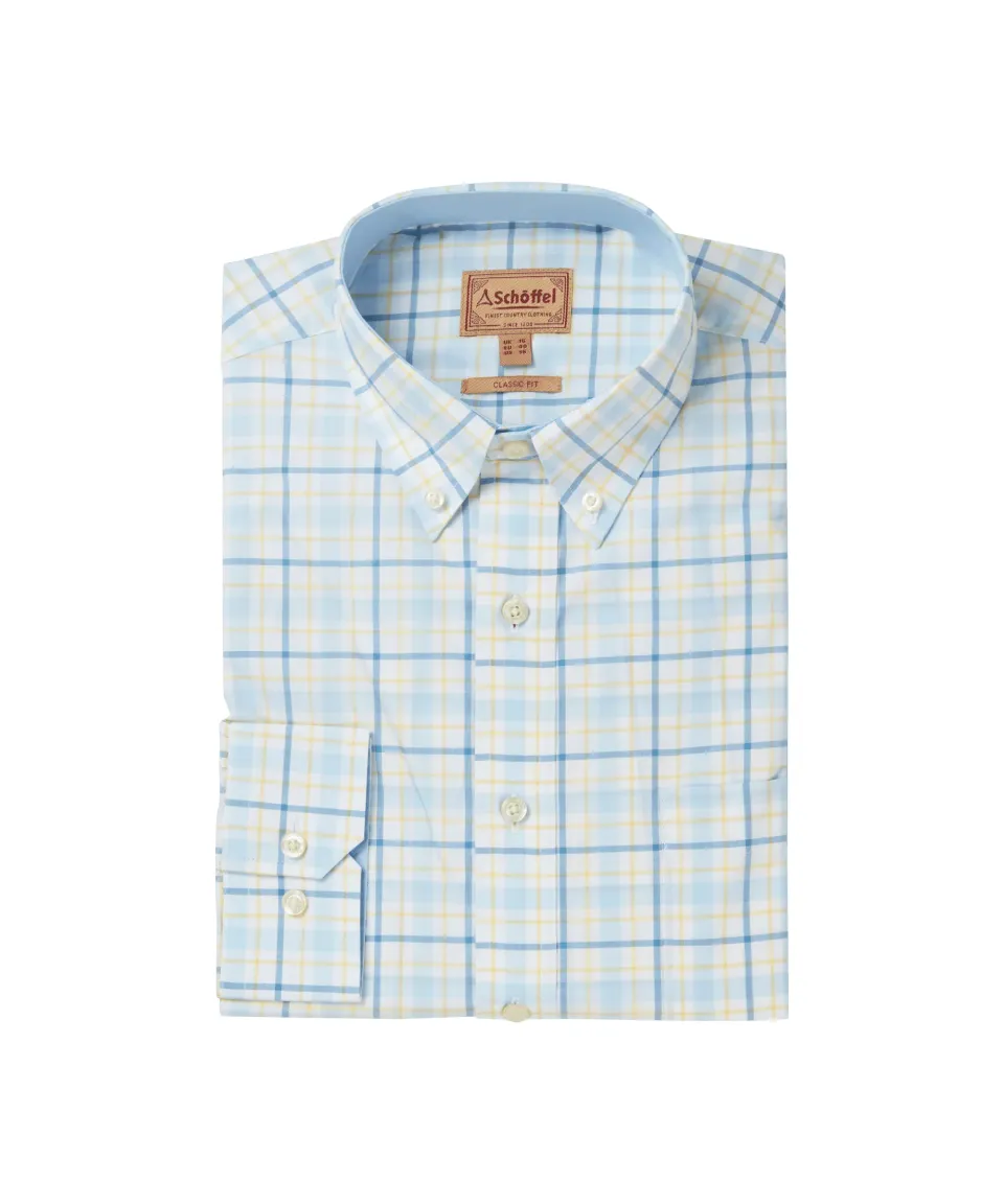 Polstead Classic Shirt - Sky Blue/Pale Blue/Yellow