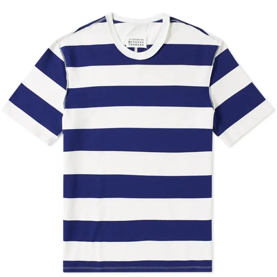10 Stripe Raw Seam Oversized Tee