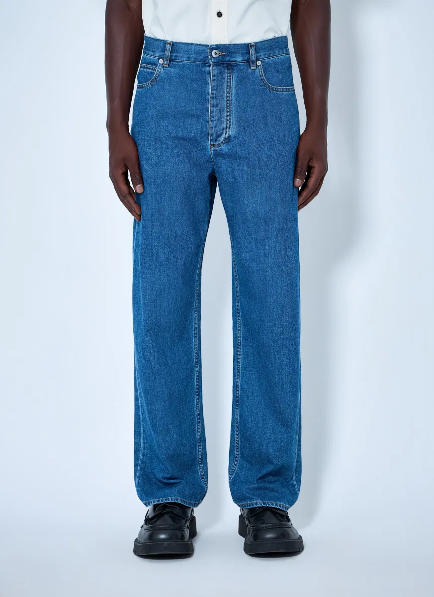 Straight-Leg Denim Jeans