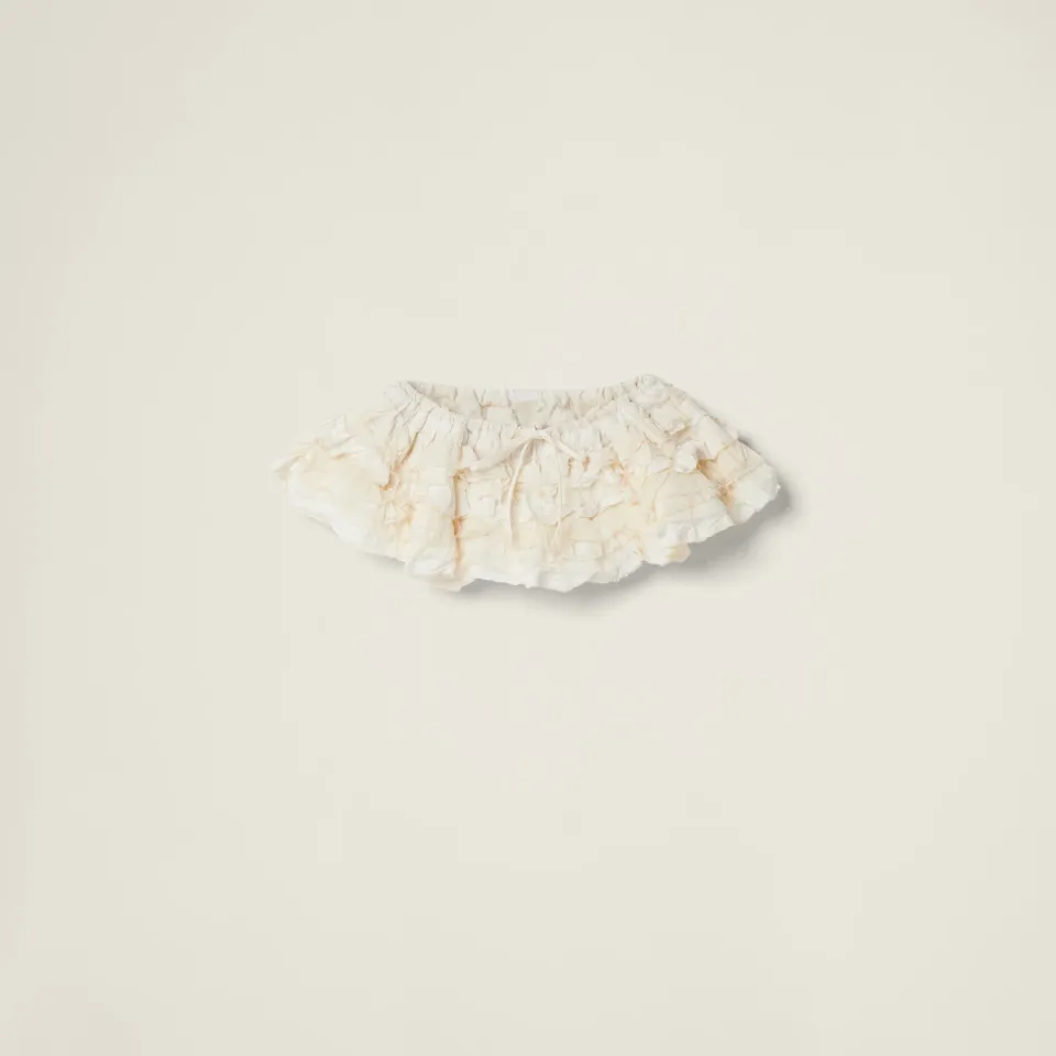 Slubbed canvas miniskirt