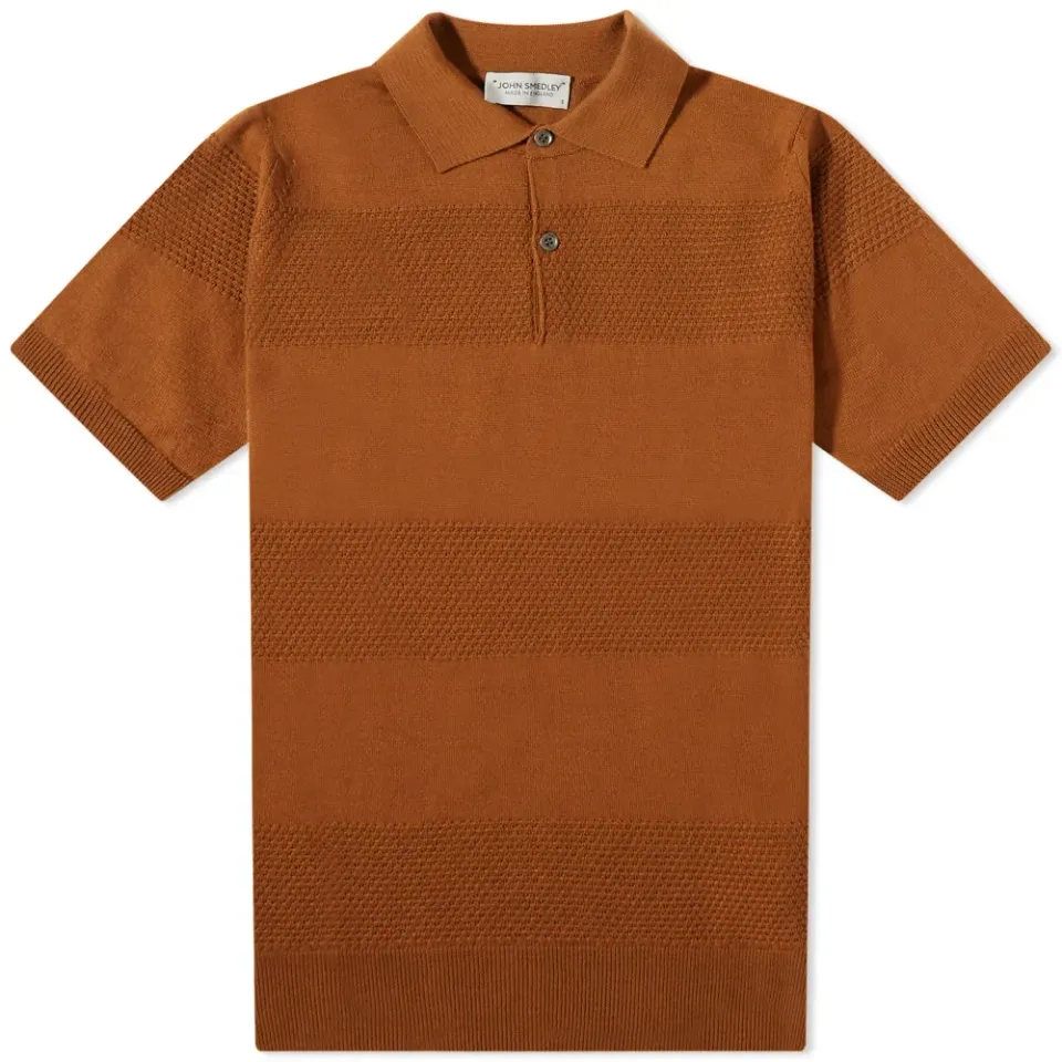 Textured Stripe Knit Polo