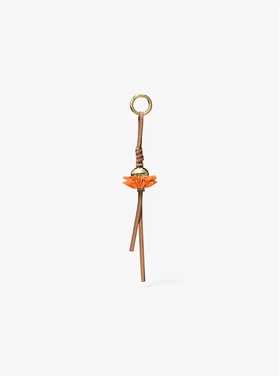 Leather Flower Bag Charm