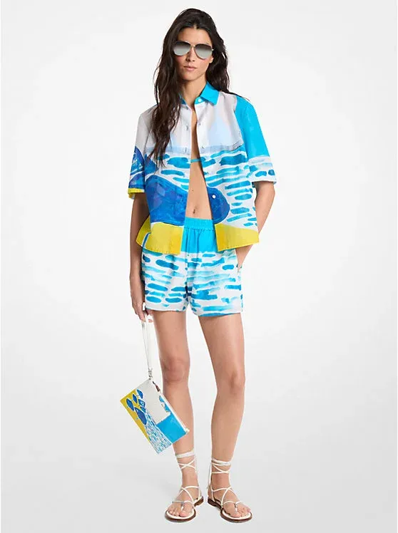 X Christina Zimpel Cotton Lawn Shorts
