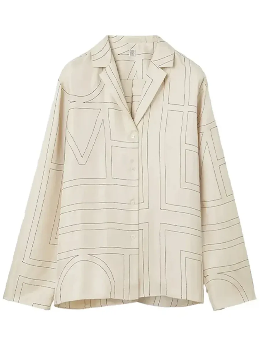 Monogram Silk Top Ivory