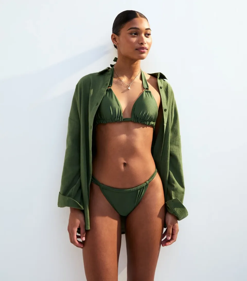 Women's Mix and Match Khaki Tanga Bikini Bottoms