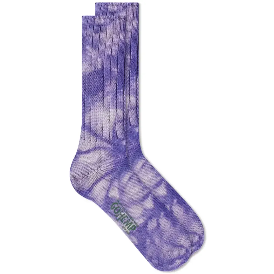 Go Hemp Uneven Tie Dye Crew Sock