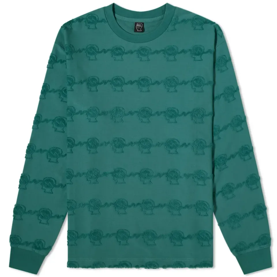 Running Head Textured Stripe Long Sleeve T-Shirt