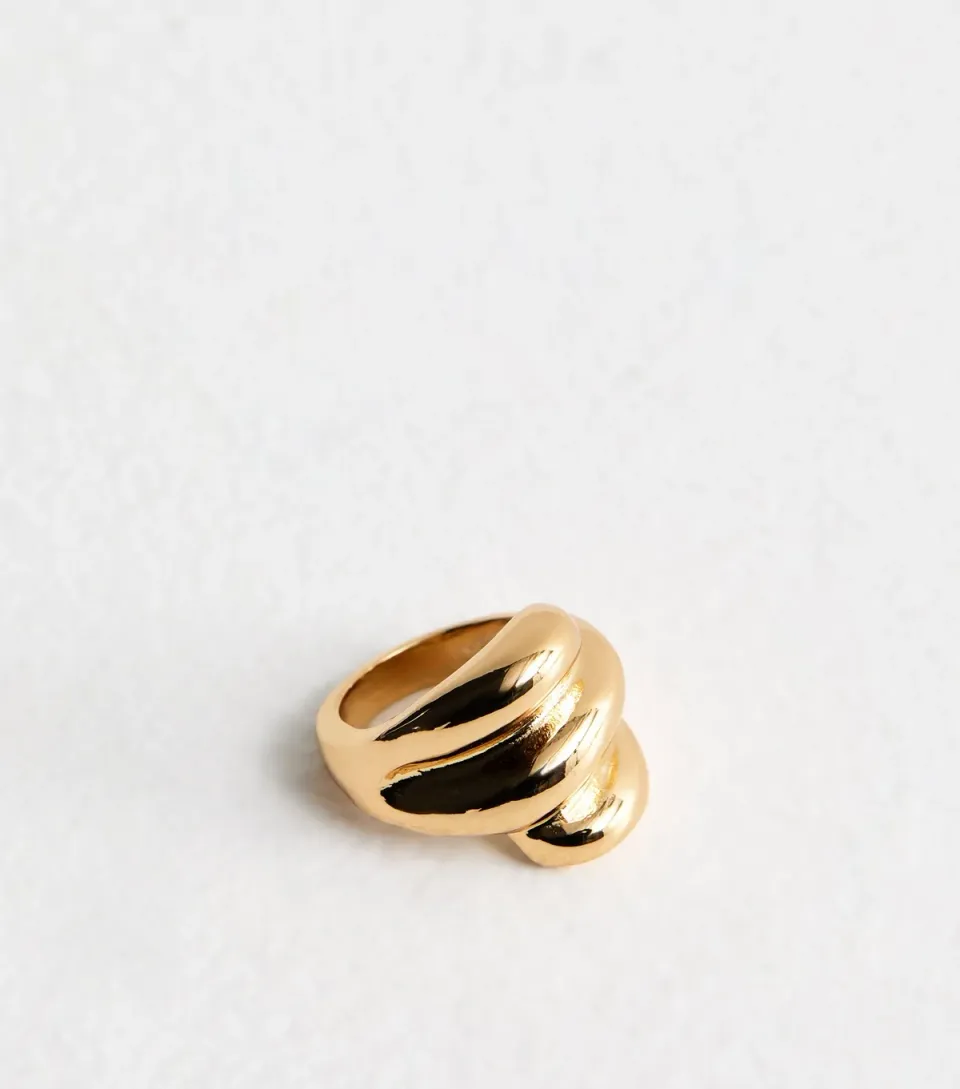 Gold Tone Chunky Bubble Ring