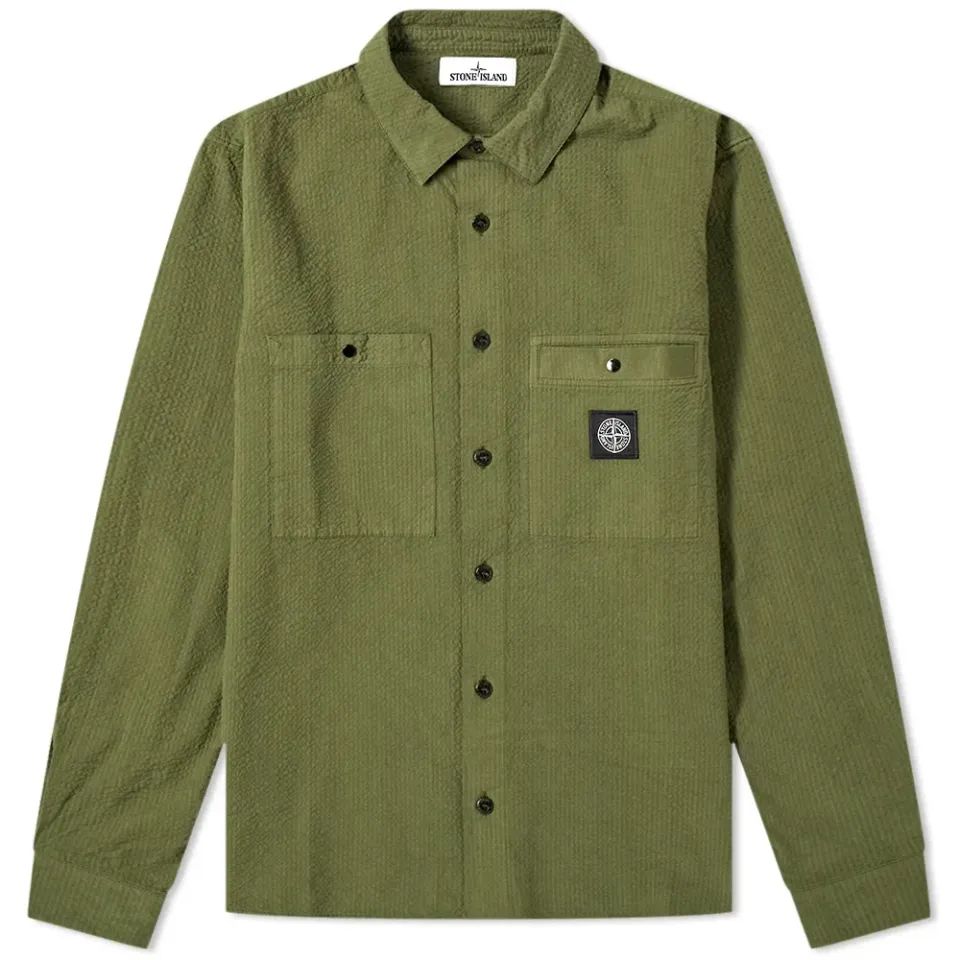 Seersucker Patch Overshirt